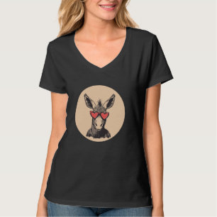 Funny Donkey with Heart Shaped Sunglasses Costume T-Shirt