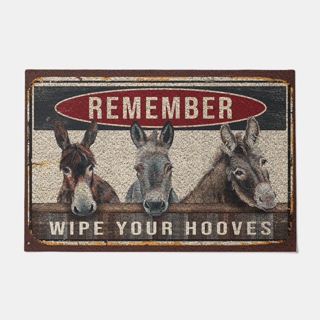 Funny Donkey Yo Family Doormat, Donkey Lover Mat (Front)