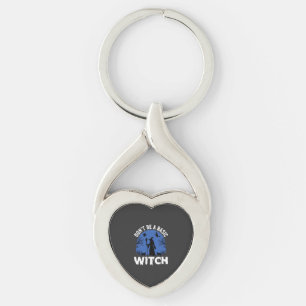 Funny Don't Be a Basic Witch Halloween Design Key Ring