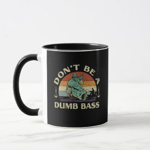 Funny Don't Be a Dumb Bass Retro Fishing Pun Mug