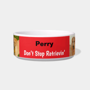 Funny Don't Stop Retrievin' Red Dog Bowl