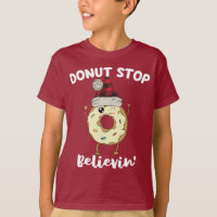 Funny Donut Don't Stop Believing Santa Christmas