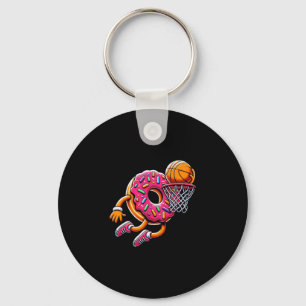 Funny Donut Dunking Sketll Food Champ Sports Donut Key Ring