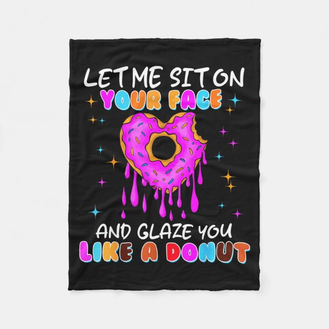 Funny Donut Inappropriate Shirts For Women Adult H Fleece Blanket (Front)