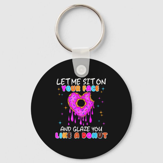Funny Donut Inappropriate Shirts For Women Adult H Key Ring (Front)