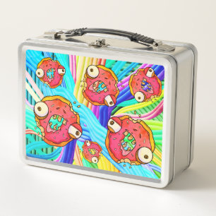 Funny Donut Zombie Design Metal Lunch Box
