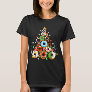 Funny Donuts Christmas Tree Lights Xmas Pjs Boys K T-Shirt