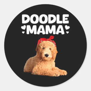Funny Doodle Mama Design For Mum Women Goldendoodl Classic Round Sticker