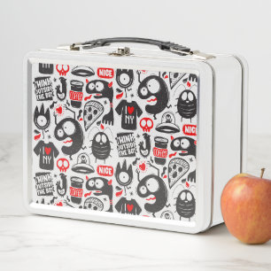 Funny Doodle Monster - Pop Art Metal Lunch Box