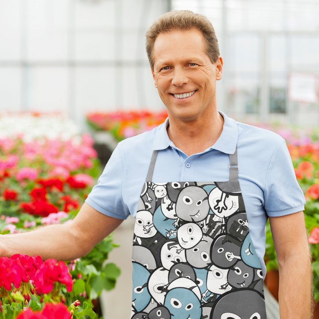 Funny Doodle Monsters Apron (Creator Uploaded)