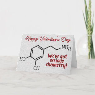 Funny Dopamine Chemistry Glitter Valentine Card