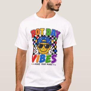 Funny Dot Day Vibes Smile Face Colourful Polka Dot T-Shirt