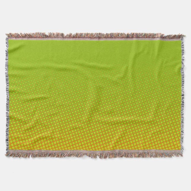 Funny Dots Pattern green orange + your idea Throw Blanket (Front)