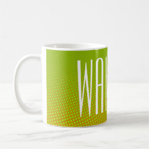 Funny Dots Pattern green orange + your text Coffee Mug