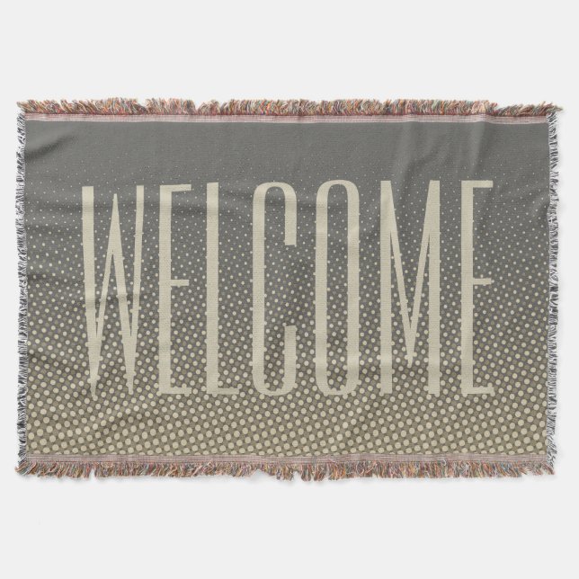 Funny Dots Pattern grey sand + your text Throw Blanket (Front)