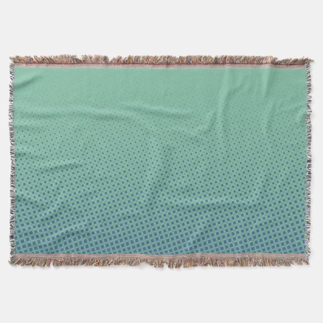 Funny Dots Pattern ocean green blue + your idea Throw Blanket (Front)
