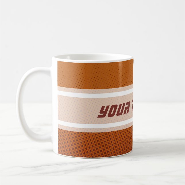 Funny Dots Pattern orange red + your text Coffee Mug (Left)