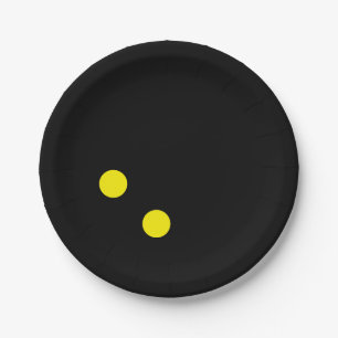 Funny double yellow dot squash ball party plates