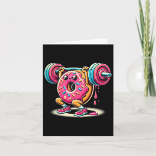Funny Doughnut Bodybuilding Weightlifting Food Gym Card