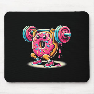 Funny Doughnut Bodybuilding Weightlifting Food Gym Mouse Mat