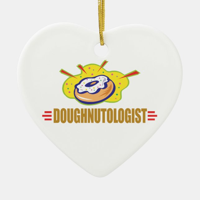 Funny Doughnut Ceramic Tree Decoration (Front)