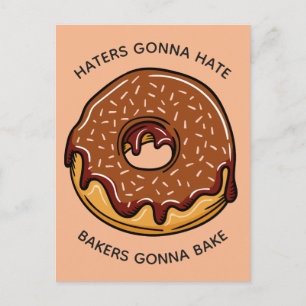 Funny Doughnut custom text & colour postcard