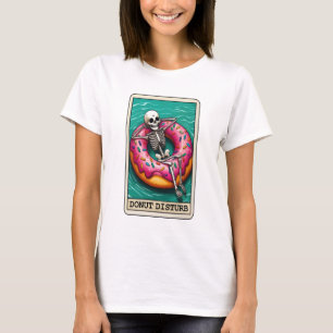 Funny Doughnut Disturb Skeleton Tarot T-Shirt