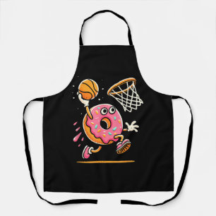 Funny Doughnut Dunking Basketball Food Champ Sport Apron