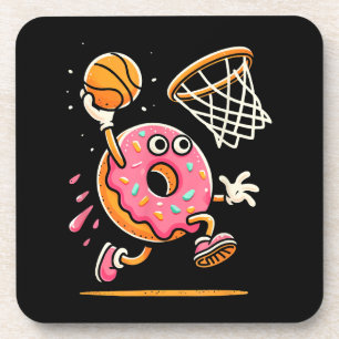 Funny Doughnut Dunking Basketball Food Champ Sport Coaster