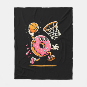 Funny Doughnut Dunking Basketball Food Champ Sport Fleece Blanket