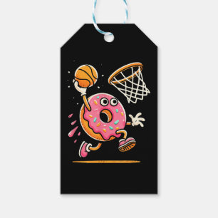 Funny Doughnut Dunking Basketball Food Champ Sport Gift Tags