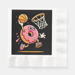Funny Doughnut Dunking Basketball Food Champ Sport Napkin