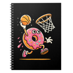Funny Doughnut Dunking Basketball Food Champ Sport Notebook