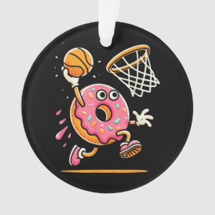 Funny Doughnut Dunking Basketball Food Champ Sport Ornament