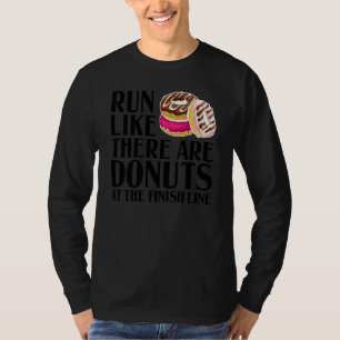 Funny Doughnut For Men Women Cool Runner Sports D T-Shirt