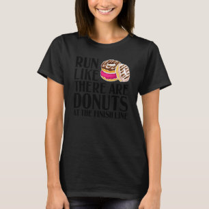 Funny Doughnut  For Men Women Cool Runner Sports D T-Shirt