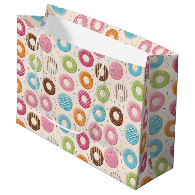 Funny Doughnut Large Gift Bag (Front Angled)