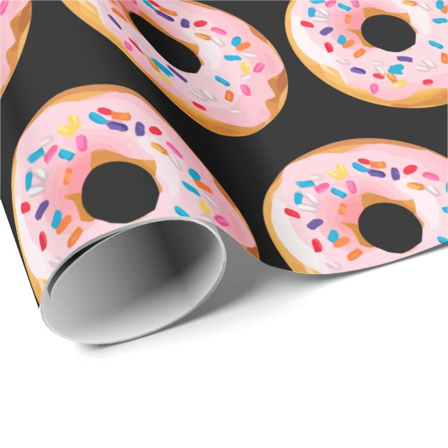 Funny Doughnut Patternn Wrapping Paper (Roll Corner)