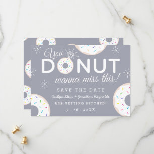 Funny Doughnut Themed Wedding Save the Dates Save The Date