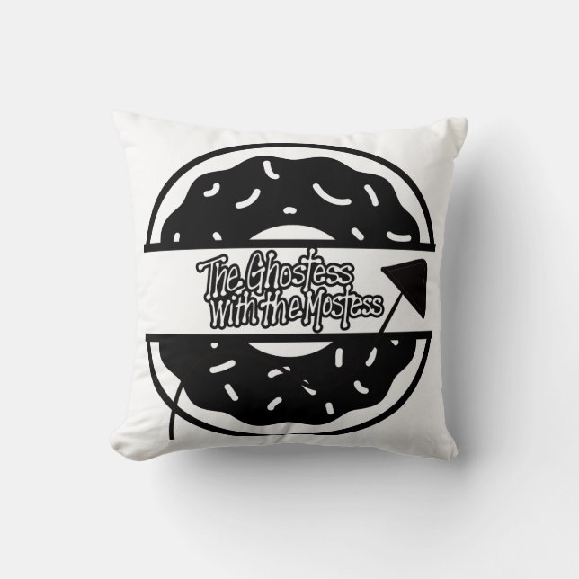 Funny Doughnut Throw Pillow  (Front)