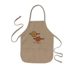 Funny "Doughnut worry, be happy" Kids Apron