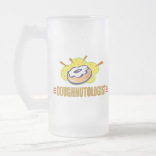 Funny Doughnuts Frosted Glass Beer Mug