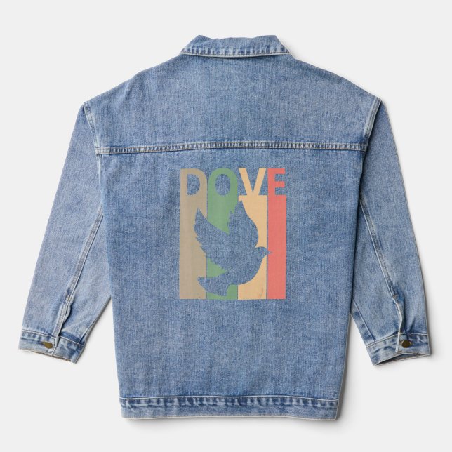 Funny Dove Costume  Denim Jacket (Back)