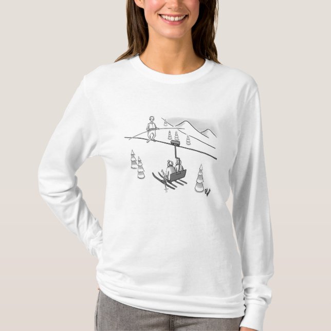 Funny Downhill Skiing Humour Shirt (Front)