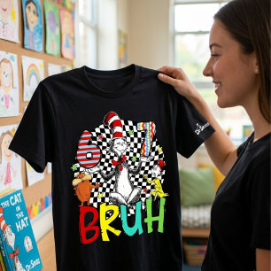 Funny Dr. Seuss Bruh Cat in the Hat Birthday  T-Shirt