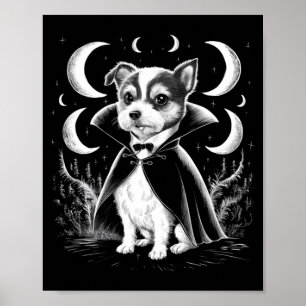 Funny Dracula Terrier Puppy Vampire - Spooky Poster