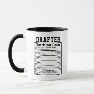 Funny Drafter Nutrition Facts Engineering staff Mug