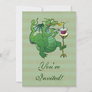 Funny Dragon Blowing Birthday Candles Invitation