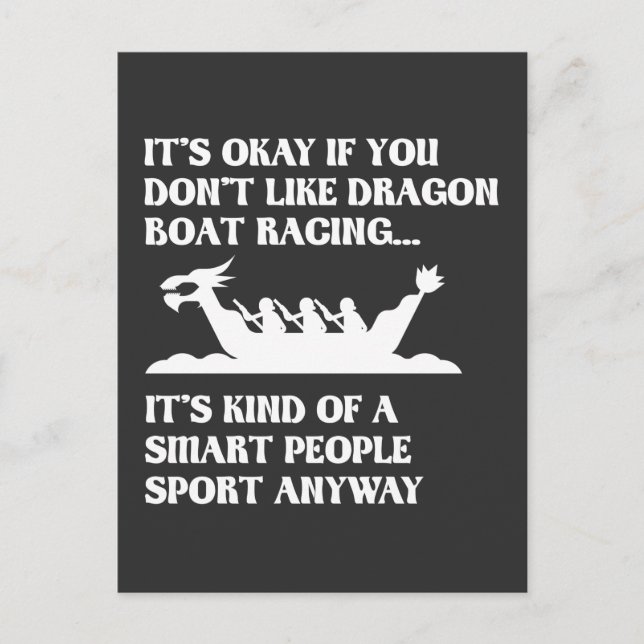 Funny Dragon Boat Racing Humour Boating Row Postcard (Front)