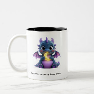 Funny Dragon Breath Cute Purple Dragon Contrast Co Two-Tone Coffee Mug